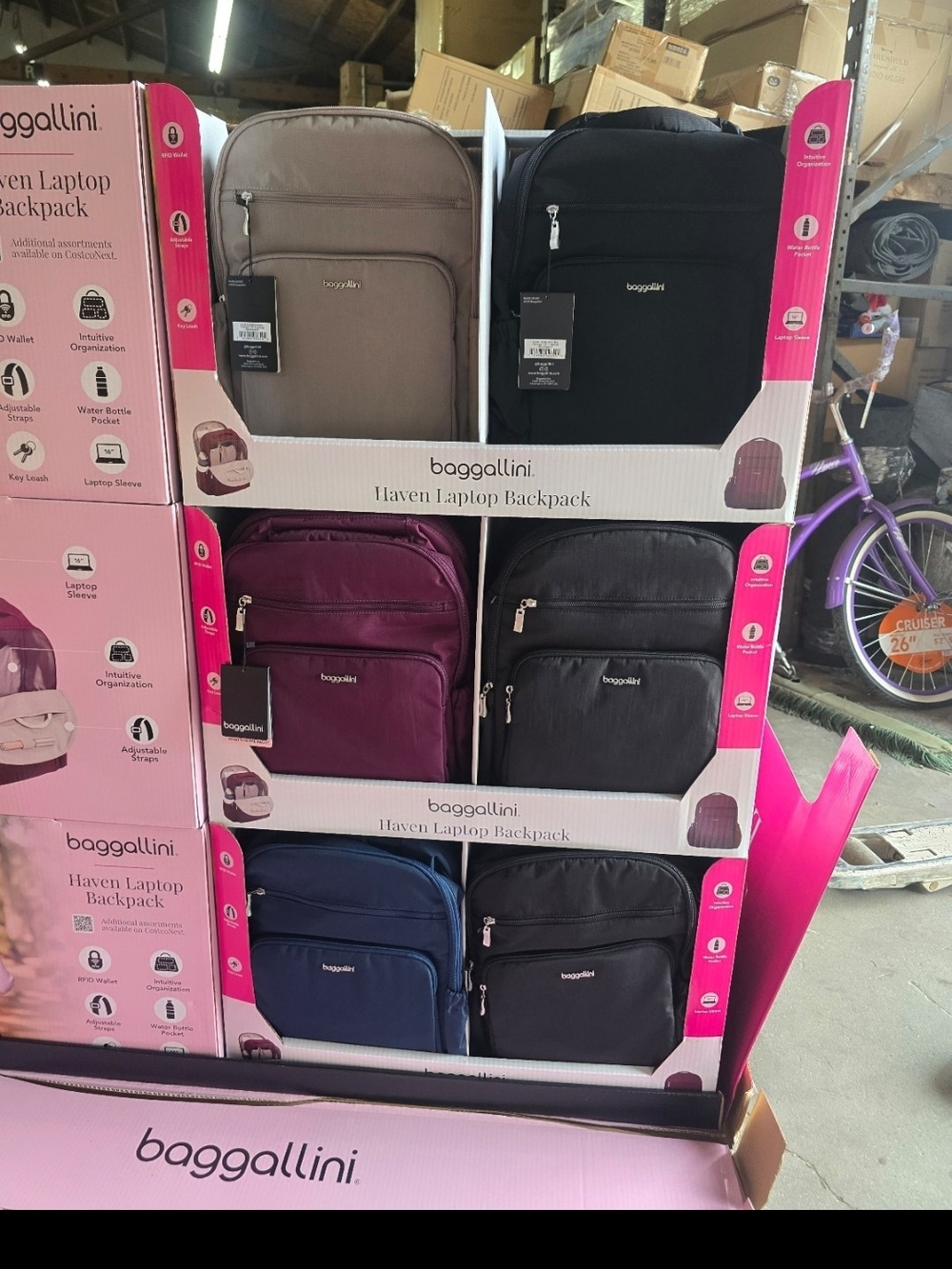 NEW Baggallini Everyday Laptop Backpack – Taupe, Black, Navy, Wine
